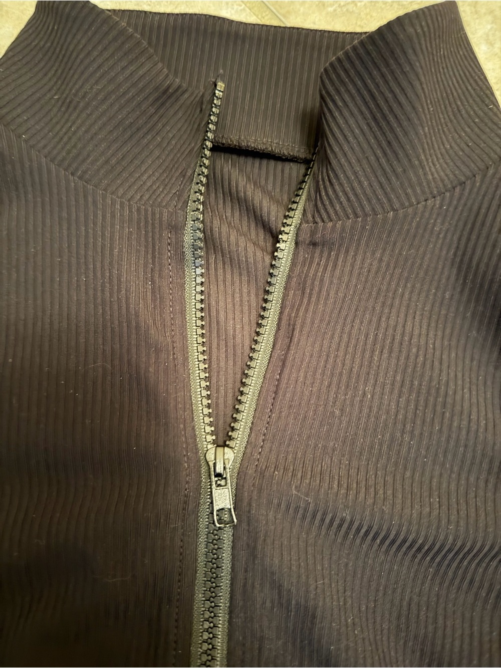 Amazon Black Ribbed Zip-Front Bomber Jacket - Picture 2 of 3
